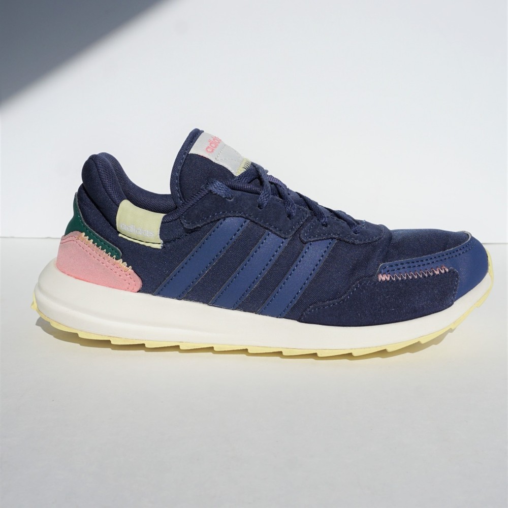 Adidas - Navy blue sneakers, yellow pink and green details